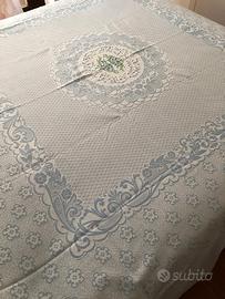 Coperta matrimoniale celeste in puro cotone