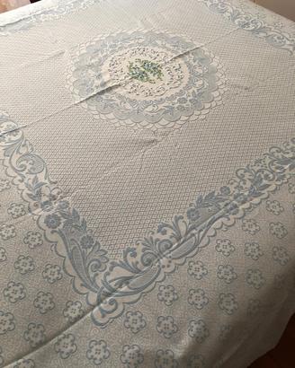 Coperta matrimoniale celeste in puro cotone