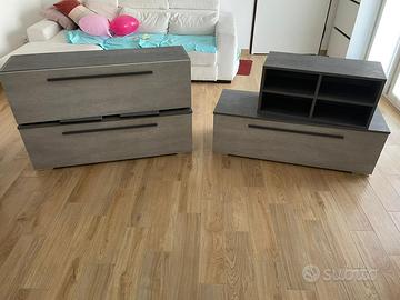 Set mobili soggiorno moderni grigio cemento