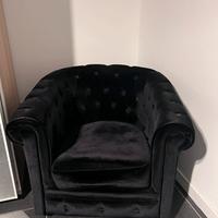 Sedia winchester in velluto nera