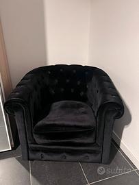 Sedia winchester in velluto nera