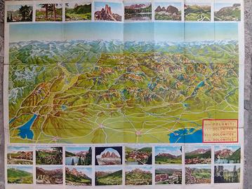 Stampa cartografica delle Dolomiti 