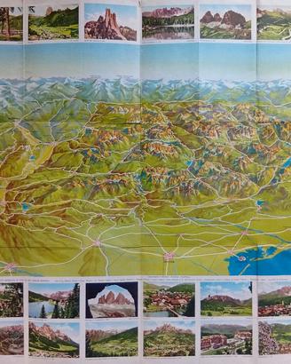 Stampa cartografica delle Dolomiti 