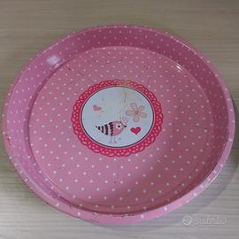 Teglia da 30cm rosa con decorazione 