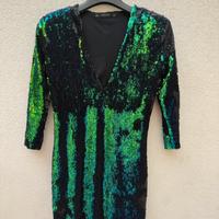 Abito verde paillettes