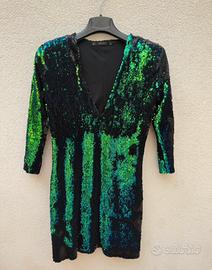 Abito verde paillettes