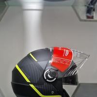 CASCO CABERG RIVIERA V4X GEO NERO OPACO E GIALLO F