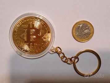 BTC Bitcoin Portachiavi - moneta stile oro gold