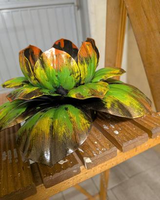 Lampadario artistico in rame