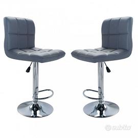Set 2 Sgabelli Bar Girevoli Regolabili Ecopelle