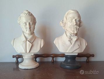 STATUETTE BUSTI  IN SIMIL-MARMO DI BELLINI E VERDI