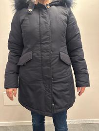 Giacca invernale donna blu scuro con cappuccio – T