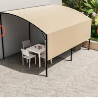 gazebo in acciaio con telo ecrú