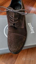 Stringate francesine pelle scamosciata marrone