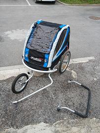 Rimorchio bicicletta passeggino doppio 
