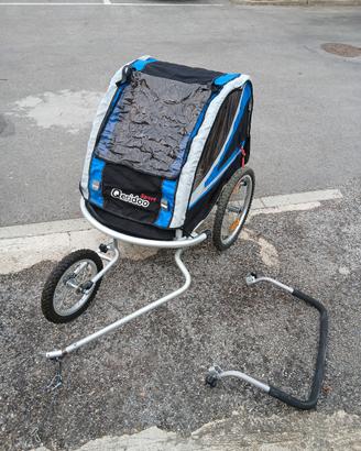 Rimorchio bicicletta passeggino doppio 
