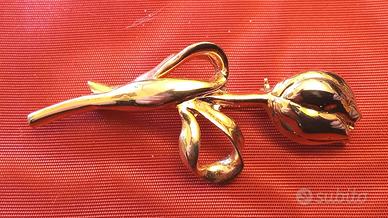 Spilla vermeil fiori anni '50