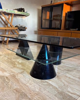 Tavolino da salotto design postmoderno marmo nero