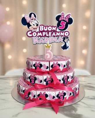 Scatolina Minnie Fetta di Torta con Dolci Inclusi 