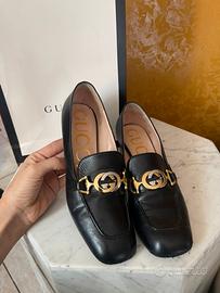 Gucci mocassini donna Zumi neri tacco