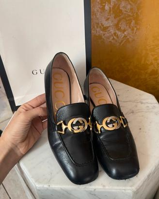 Gucci mocassini donna Zumi neri tacco