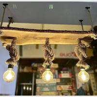 Lampadario sospeso stile industrial driftwood 3 pu