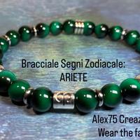 Bracciale segni zodiacale: Ariete pietra e acciaio