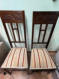 Coppia di sedie stile Liberty primi anni 900.