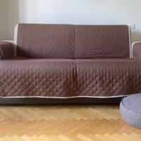 Divano letto in tessuto beige