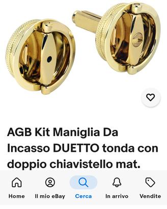 Incasso DUETTO tonda con doppio chiavistello mat. 