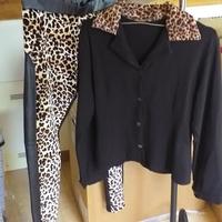 Completo Maglia + Leggins ecopelle Nero/leopardato