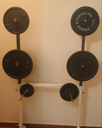 Dischi palestra + porta pesi