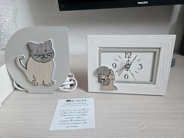 Orologio angelo e portalampada gatto marca Negò 