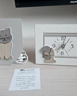 Orologio angelo e portalampada gatto marca Negò 