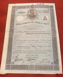 CERTIFICATO D'USUFRUTTO 3,50% -DEB. PUBBLICO REGNO