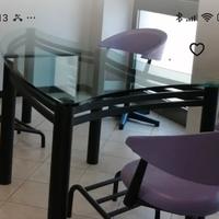 Tavolo vetro e metallo