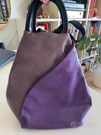 Zaino in pelle bicolore