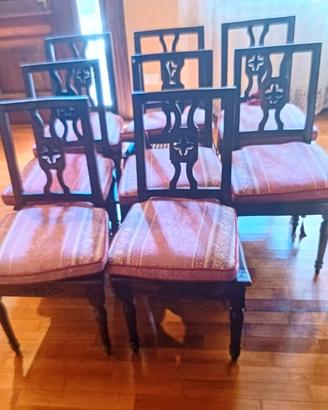 8 Sedie
е paglia
antiche in legno di Vienna