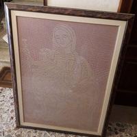 Quadro Madonna con Bambino Gesù uncinetto