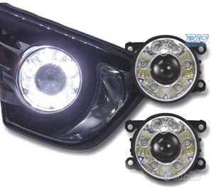 FARI ANABBAGLIANTI A LED LUCE DIURNA FONDO CROMATO