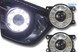 FARI ANABBAGLIANTI A LED LUCE DIURNA FONDO CROMATO