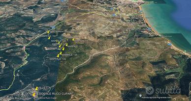 Terreno agricolo panoramico vista mare