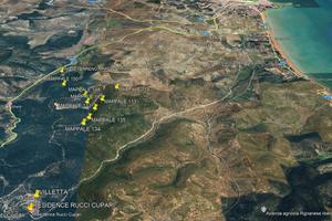 Terreno agricolo panoramico vista mare