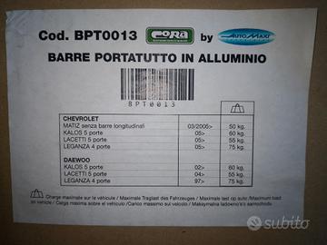 Barre portatutto in alluminio