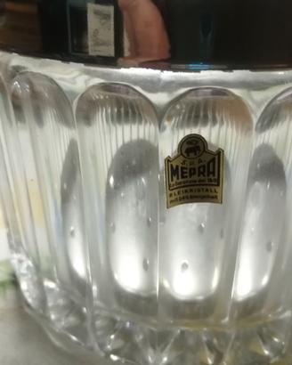 Portaghiaccio in cristallo e acciaio