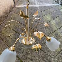 Lamoadario ottone e campanelle in vetro Sarina