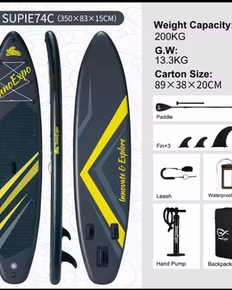 Stand Up Paddle Sup MAXI con Doppia Pagaia Tavola