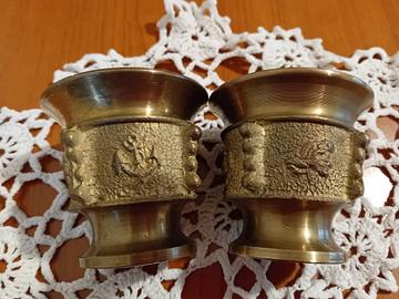 Coppia mortai ottone antichi 