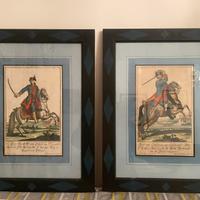 Quadri antichi 1700 originali militari a cavallo