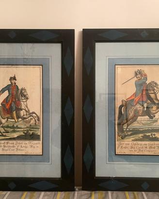 Quadri antichi 1700 originali militari a cavallo